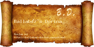 Ballabás Dorina névjegykártya
